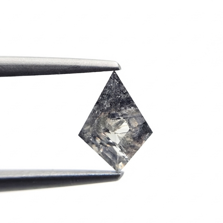 (TC404) 0.99 Ct Kite Shape Salt and Pepper Diamond Loose Gemstone for Custom Engagement Ring, Solitaire Pendant & Fine Jewelry