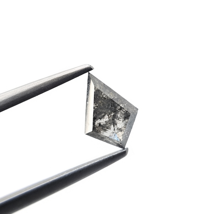 (TC405) 0.89 Ct Kite Shape Salt and Pepper Diamond Loose Gemstone for Custom Engagement Ring, Solitaire Pendant & Fine Jewelry