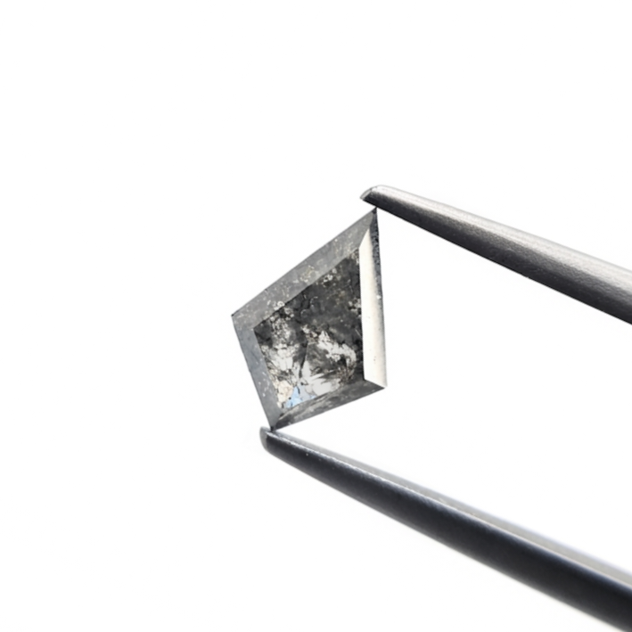 (TC405) 0.89 Ct Kite Shape Salt and Pepper Diamond Loose Gemstone for Custom Engagement Ring, Solitaire Pendant & Fine Jewelry