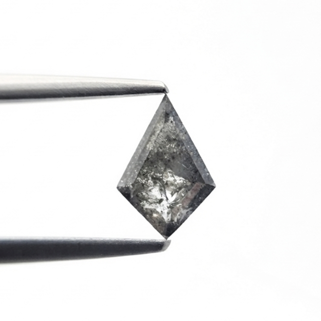 (TC405) 0.89 Ct Kite Shape Salt and Pepper Diamond Loose Gemstone for Custom Engagement Ring, Solitaire Pendant & Fine Jewelry