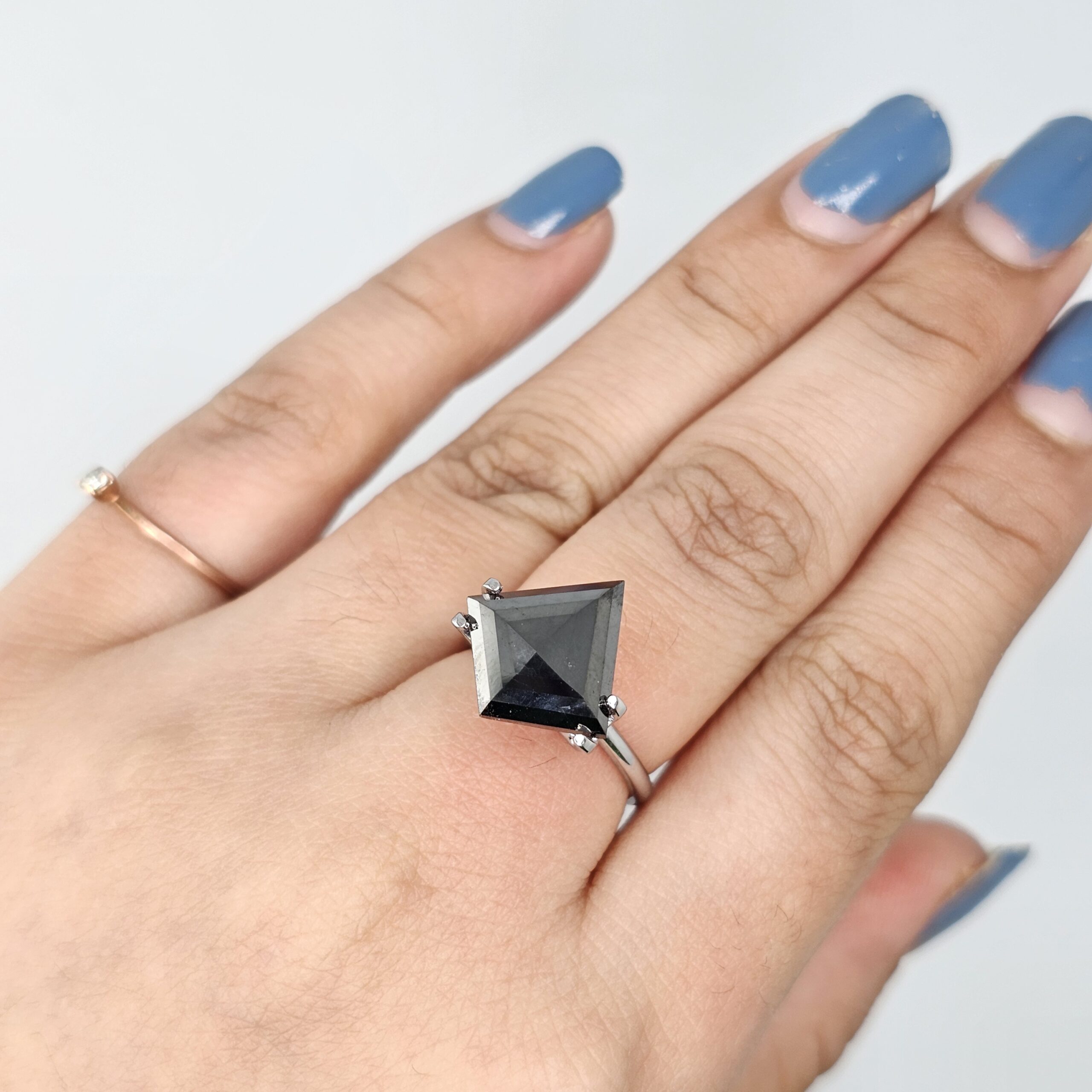 (TC383) 5.44 Ct Kite Shape Natural Black Diamond Loose Gemstone