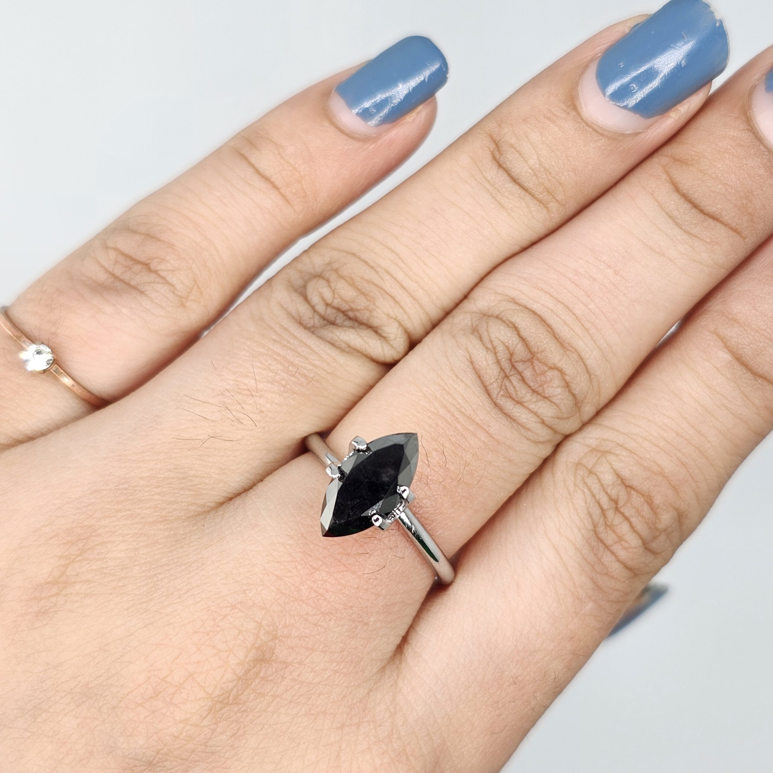 (TC384) 2.24 Ct Marquise Cut Natural Black Diamond Loose Gemstone for Custom Engagement Ring, Solitaire Pendant & Fine Jewelry