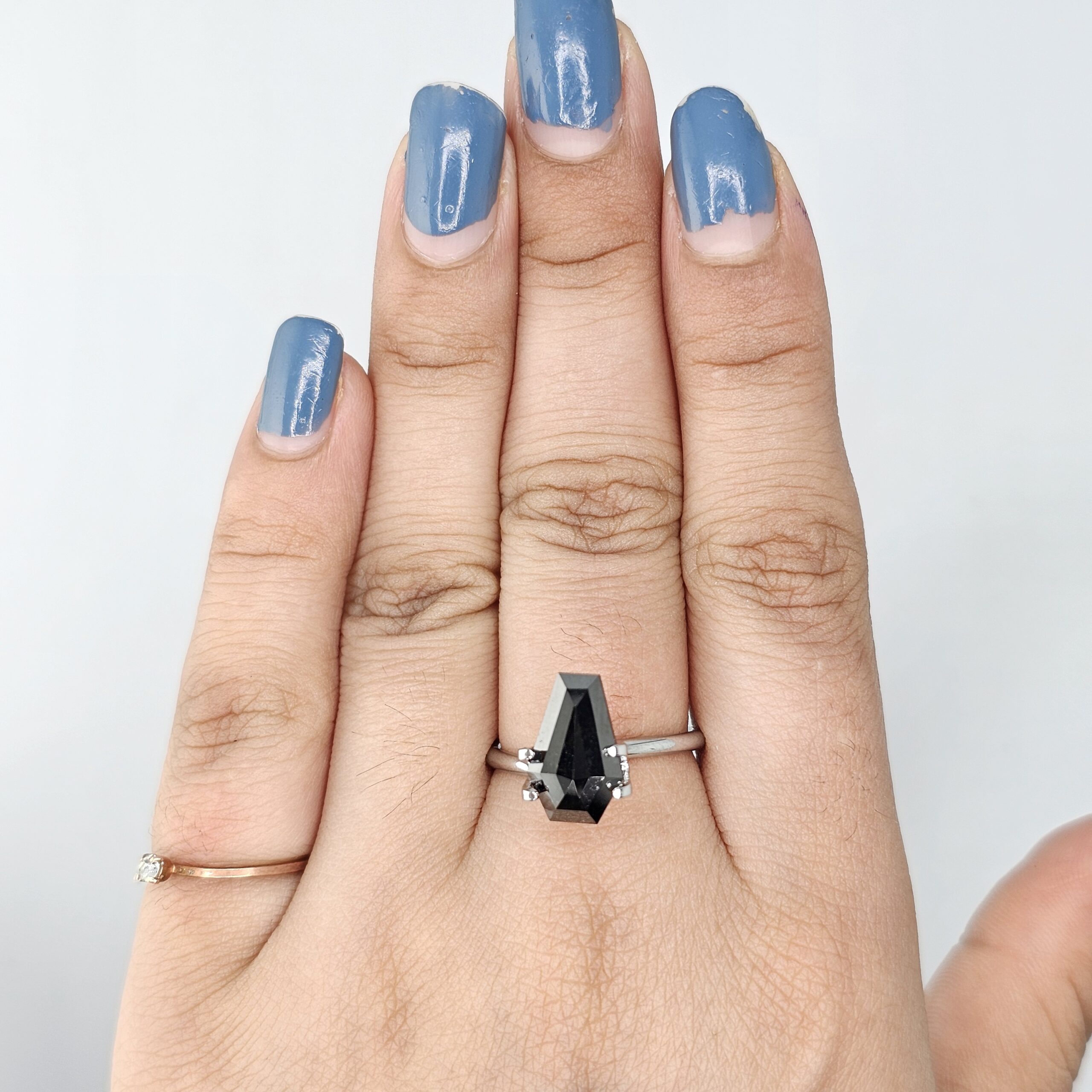 (TC386) 2.30 Ct Coffin Shape Natural Black Diamond Loose Gemstone for Custom Engagement Ring, Gothic Pendant & Fine Jewelry