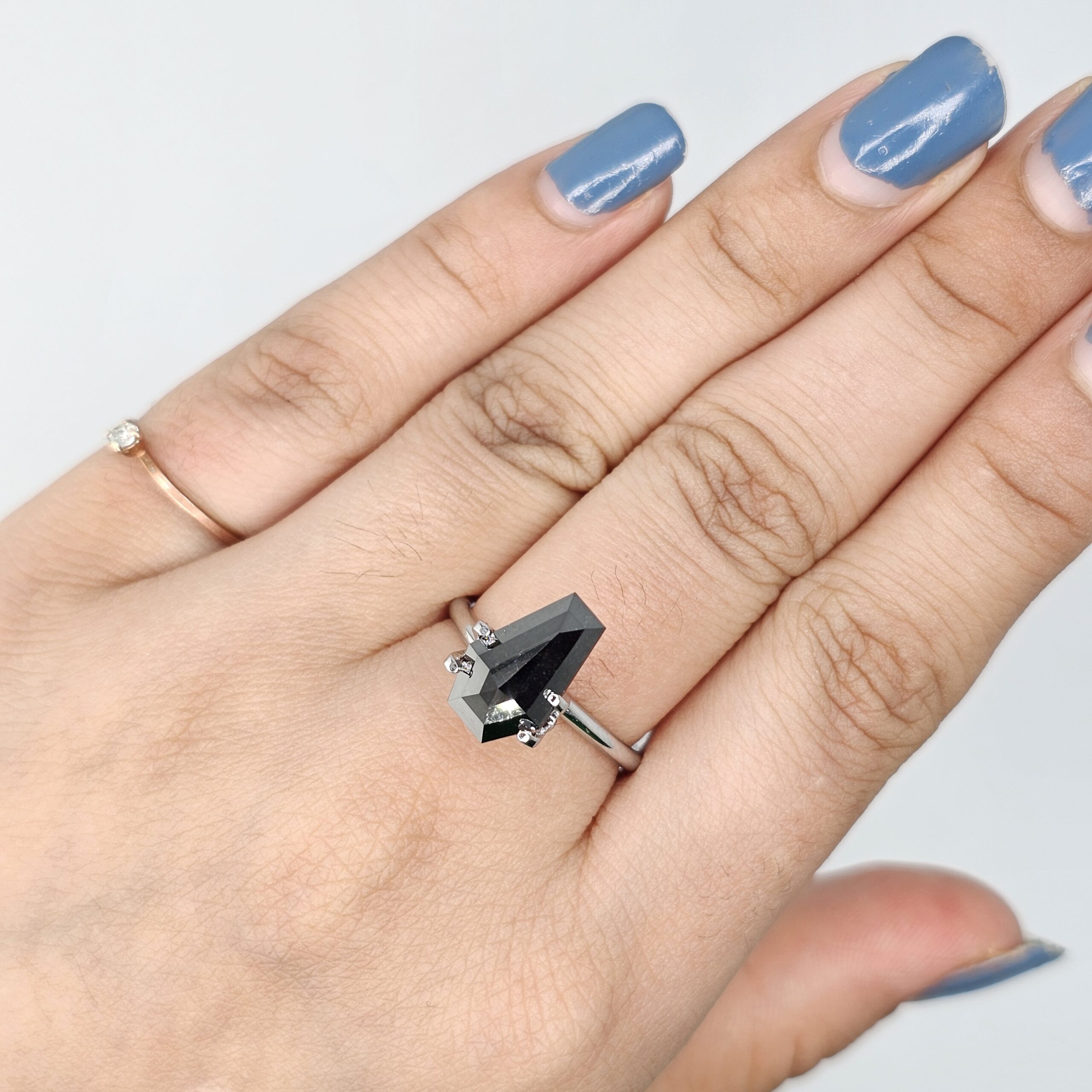 (TC386) 2.30 Ct Coffin Shape Natural Black Diamond Loose Gemstone for Custom Engagement Ring, Gothic Pendant & Fine Jewelry