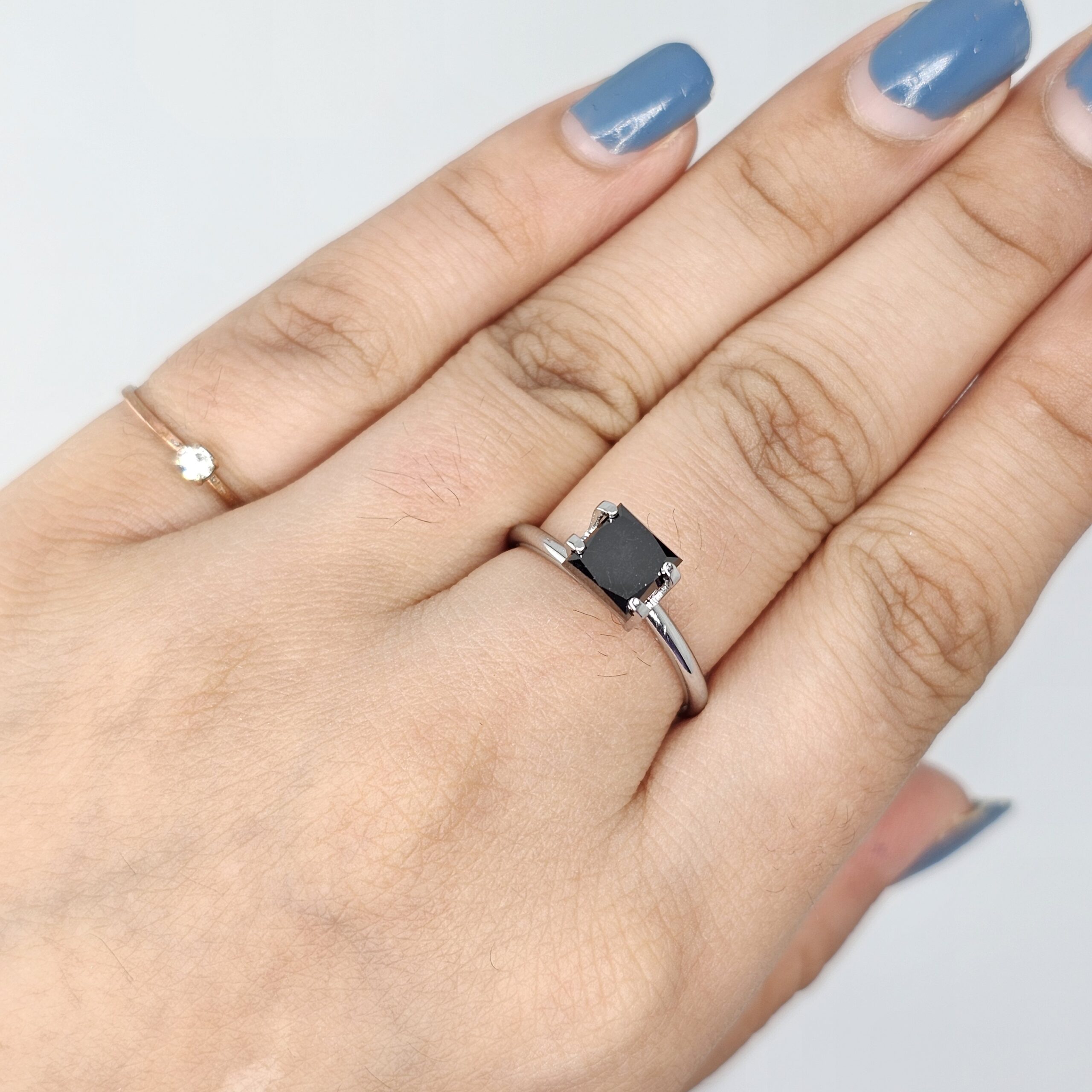(TC388) 1.82 Ct Princess Cut Natural Black Diamond Loose Gemstone for Custom Engagement Ring, Solitaire Pendant & Fine Jewelry