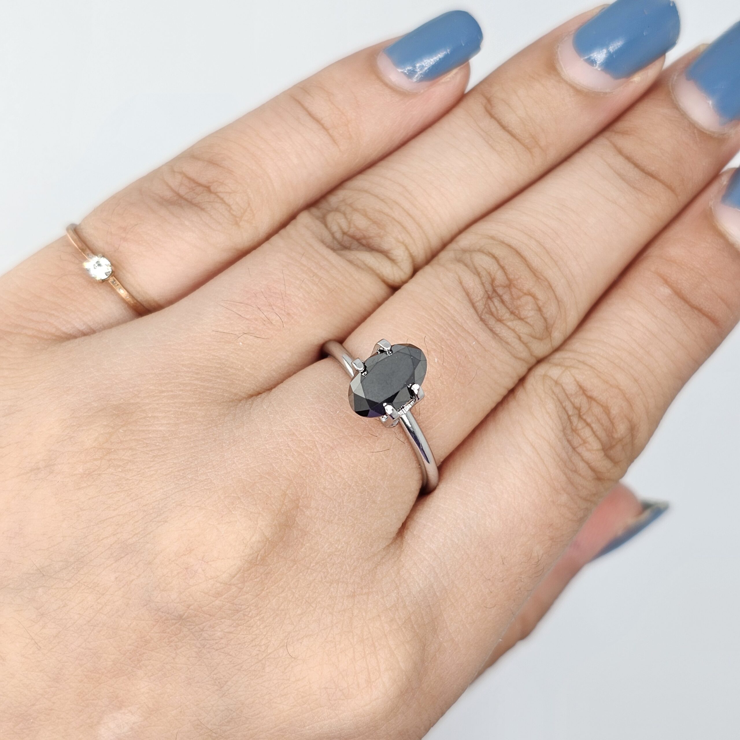 (TC389) 1.64 Ct Oval Shape Rose Cut Natural Black Diamond Loose Gemstone for Custom Engagement Ring, Solitaire Pendant & Fine Jewelry