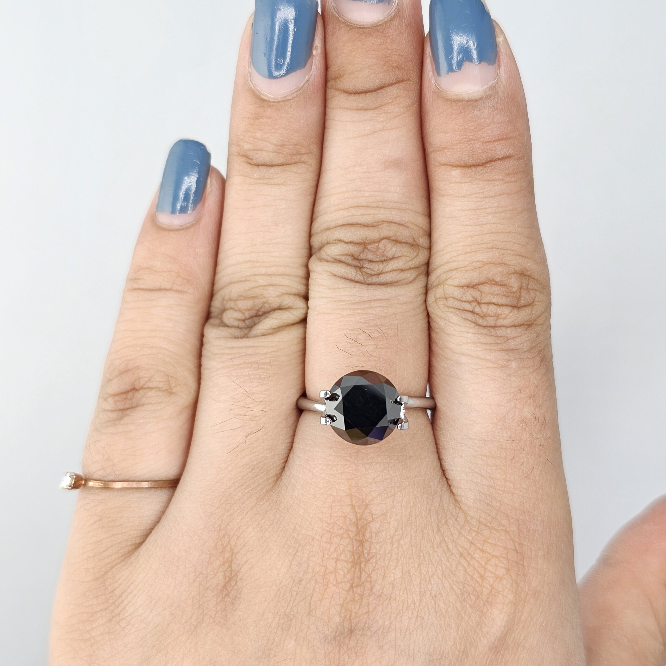 (TC392) 4.26 Ct Round Brilliant Cut Natural Black Diamond Loose Gemstone for Custom Engagement Ring, Solitaire Pendant & Fine Jewelry