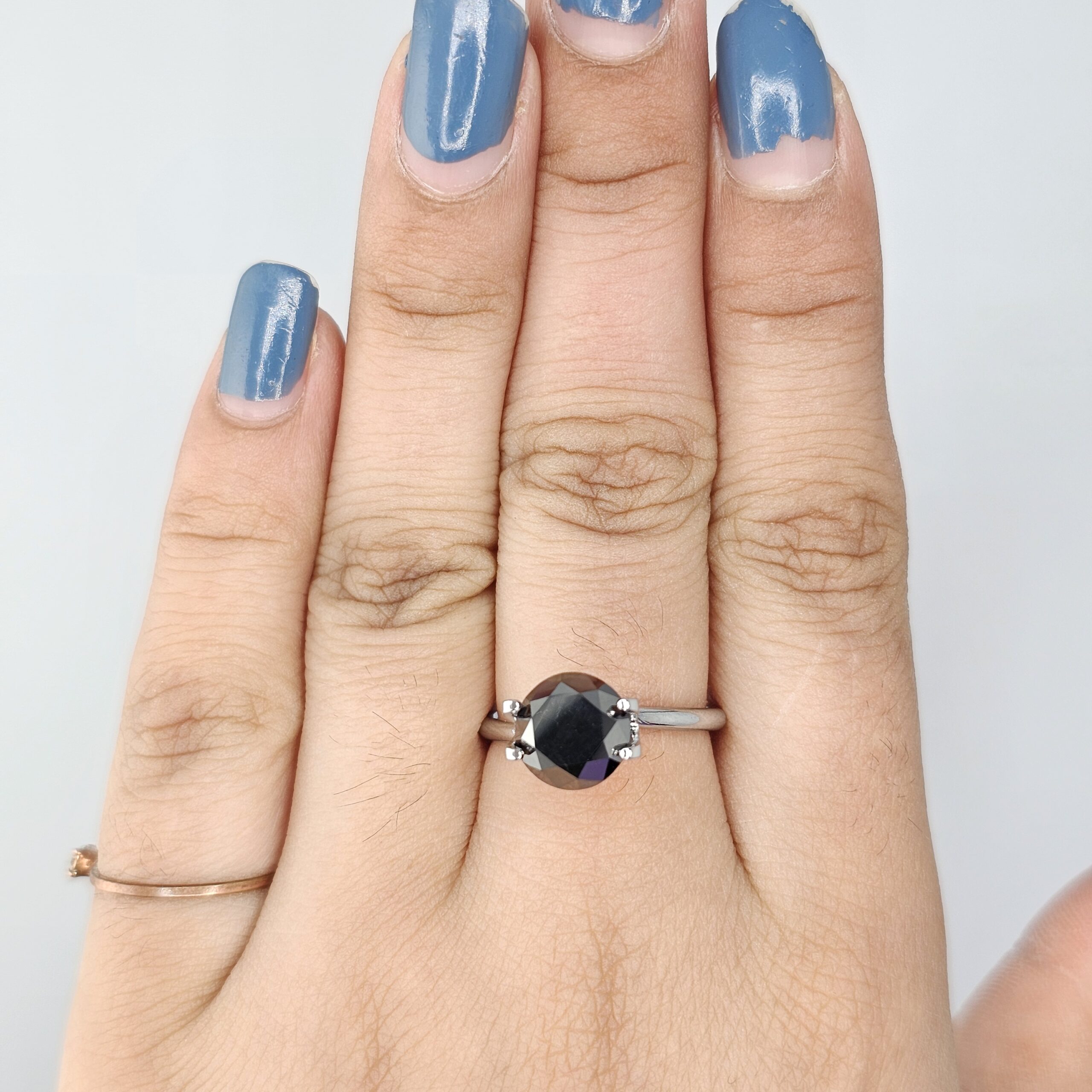 (TC393) 3.07 Ct Round Shape Rose Cut Natural Black Diamond Loose Gemstone for Custom Engagement Ring, Solitaire Pendant & Fine Jewelry