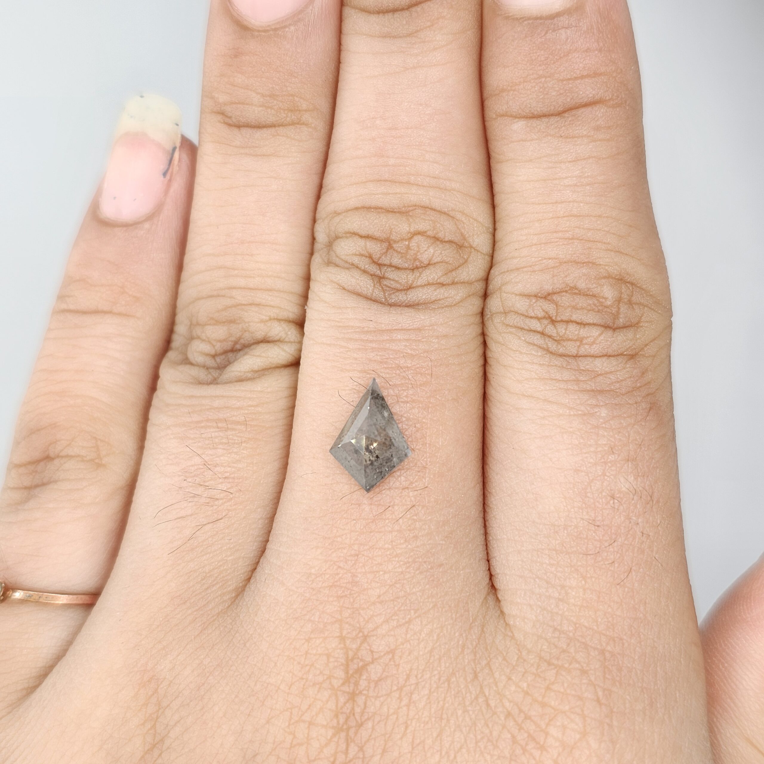 (TC403) 1.13 Ct Kite Shape Salt and Pepper Diamond Loose Gemstone for Custom Engagement Ring, Solitaire Pendant & Fine Jewelry