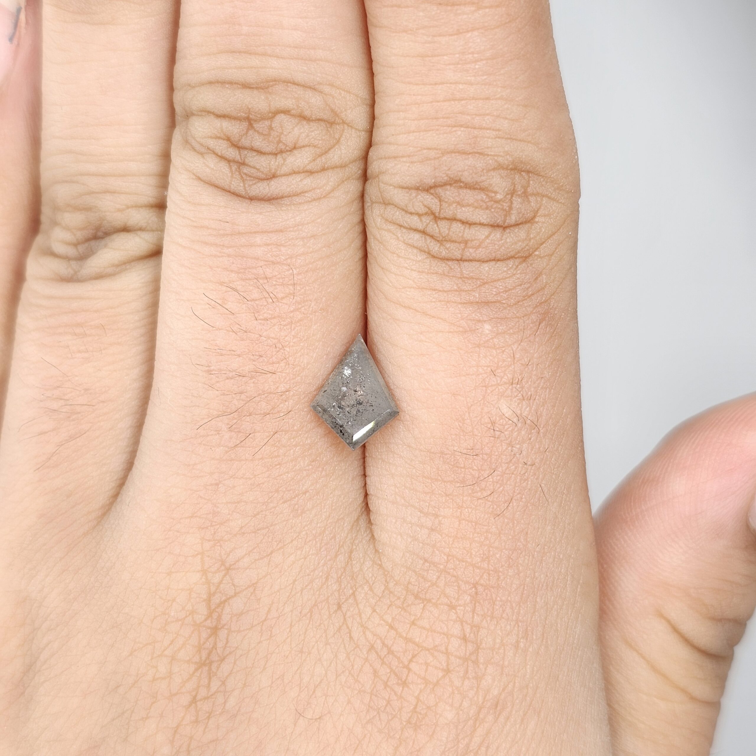 (TC403) 1.13 Ct Kite Shape Salt and Pepper Diamond Loose Gemstone for Custom Engagement Ring, Solitaire Pendant & Fine Jewelry