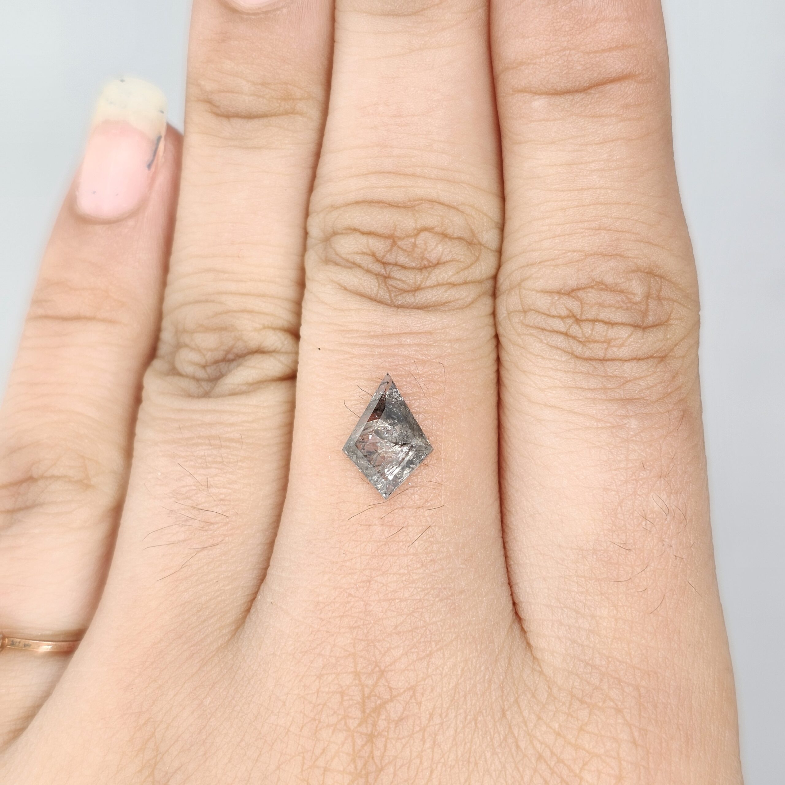 (TC404) 0.99 Ct Kite Shape Salt and Pepper Diamond Loose Gemstone for Custom Engagement Ring, Solitaire Pendant & Fine Jewelry