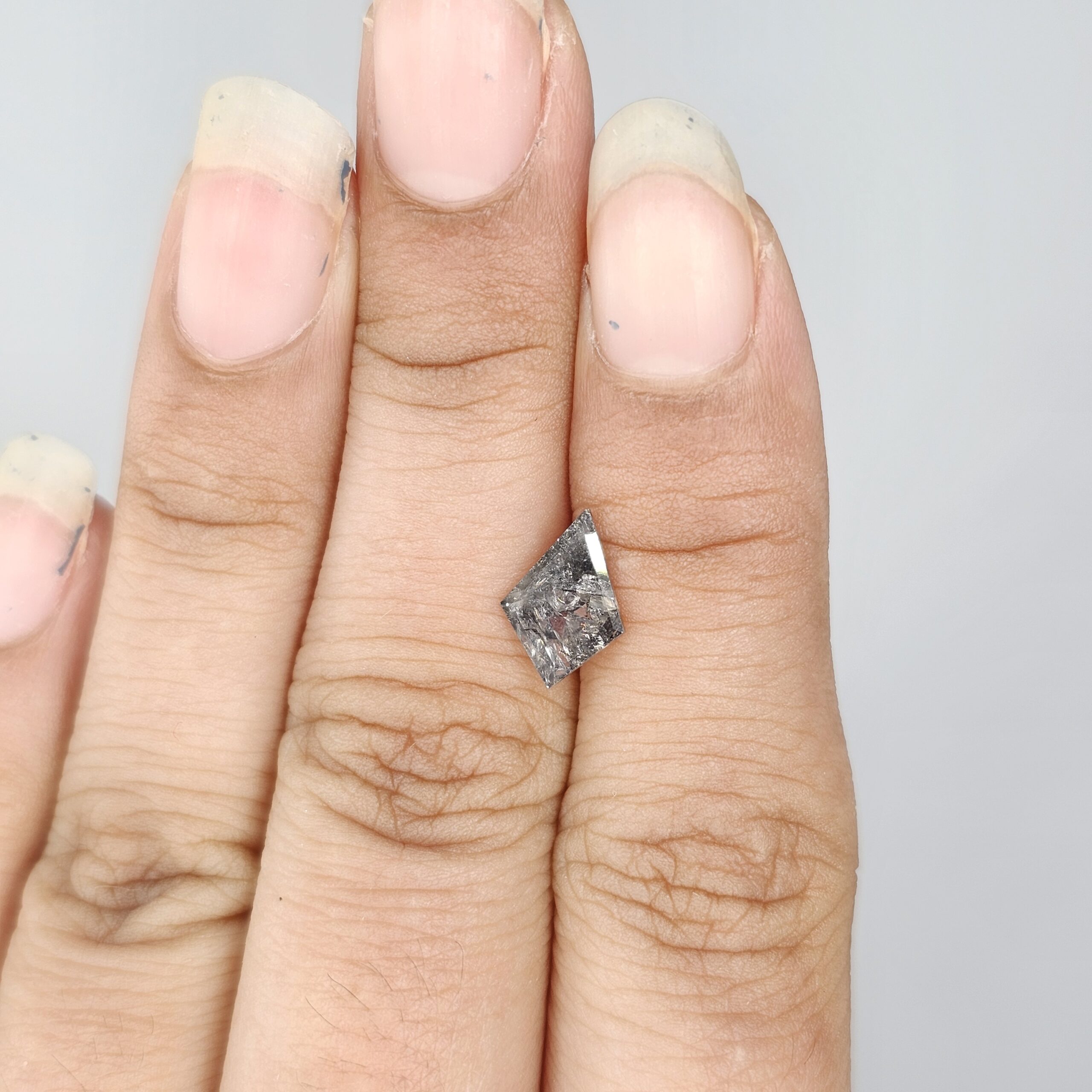 (TC404) 0.99 Ct Kite Shape Salt and Pepper Diamond Loose Gemstone for Custom Engagement Ring, Solitaire Pendant & Fine Jewelry