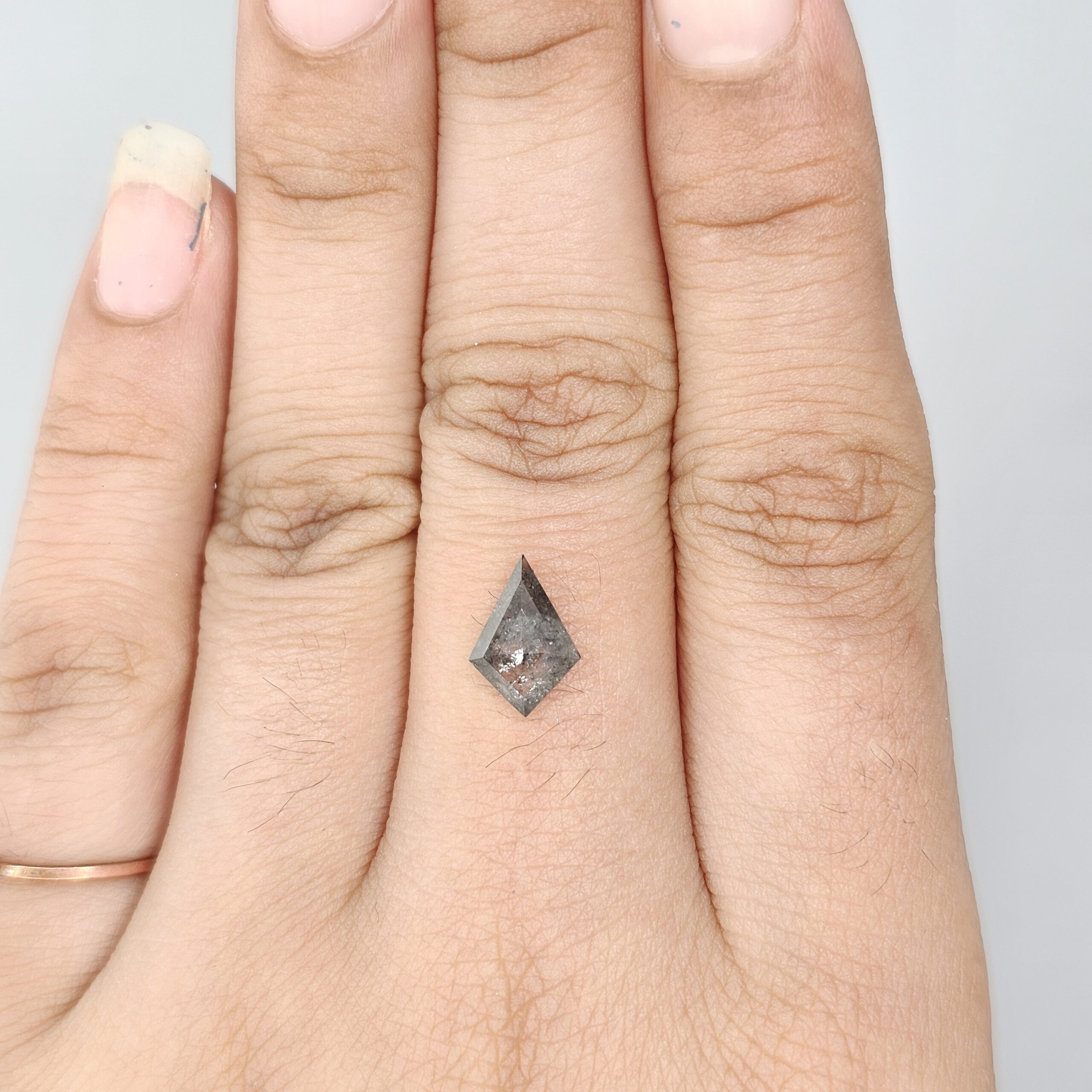 (TC405) 0.89 Ct Kite Shape Salt and Pepper Diamond Loose Gemstone for Custom Engagement Ring, Solitaire Pendant & Fine Jewelry