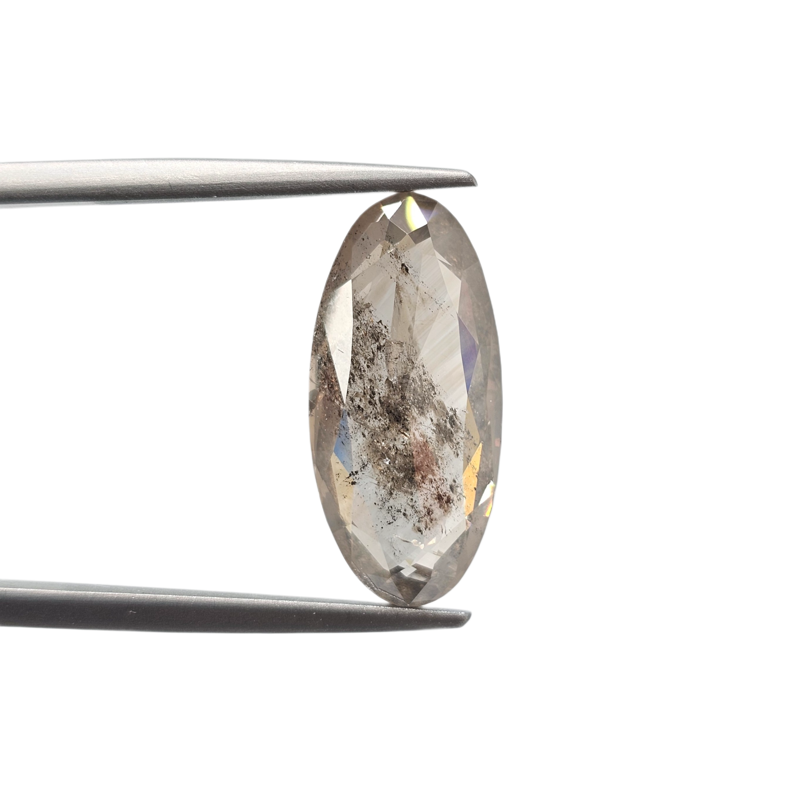 (Tc473) 7.79ct Moval Shape Salt and Pepper Natural Loose Diamond