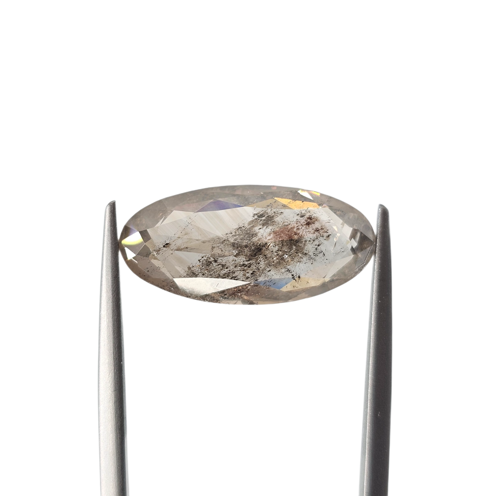 (Tc473) 7.79ct Moval Shape Salt and Pepper Natural Loose Diamond