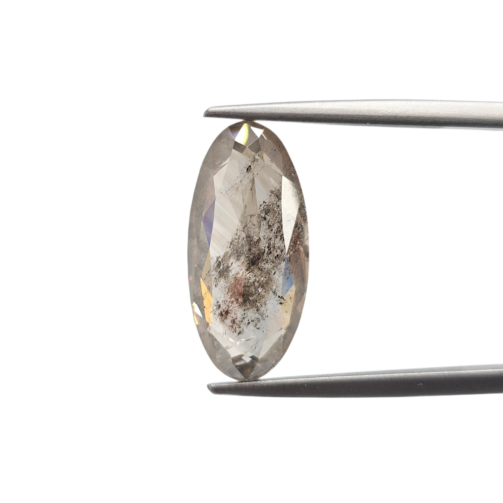 (Tc473) 7.79ct Moval Shape Salt and Pepper Natural Loose Diamond