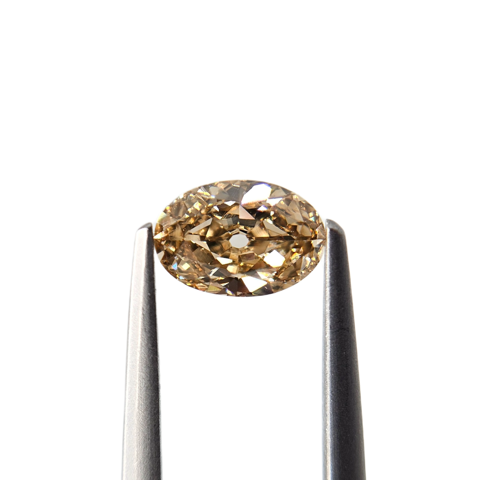 (Tc481) 1.01ct Fancy Champagne color Oval Shape Old Mine Cut Natural Loose Diamond