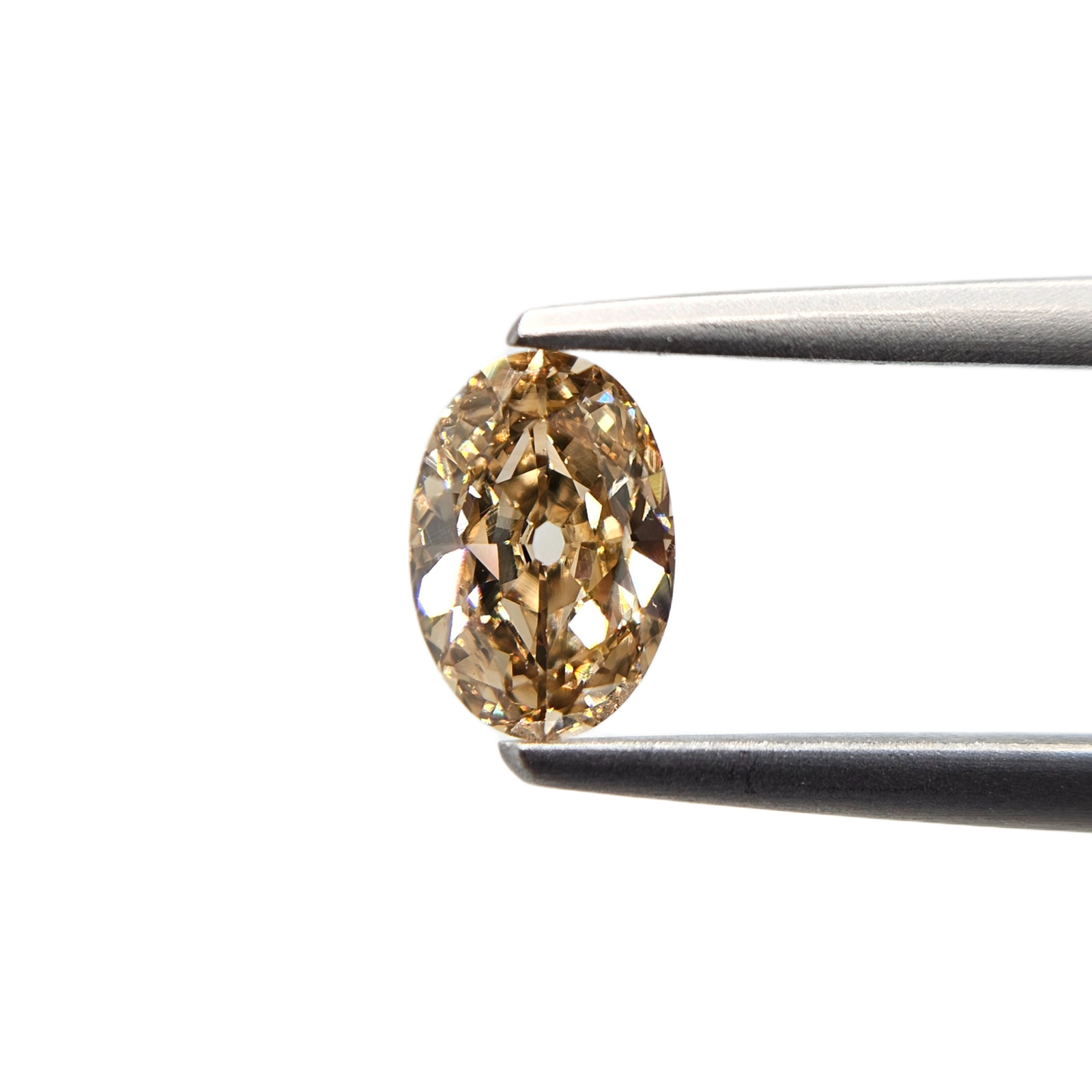 (Tc481) 1.01ct Fancy Champagne color Oval Shape Old Mine Cut Natural Loose Diamond
