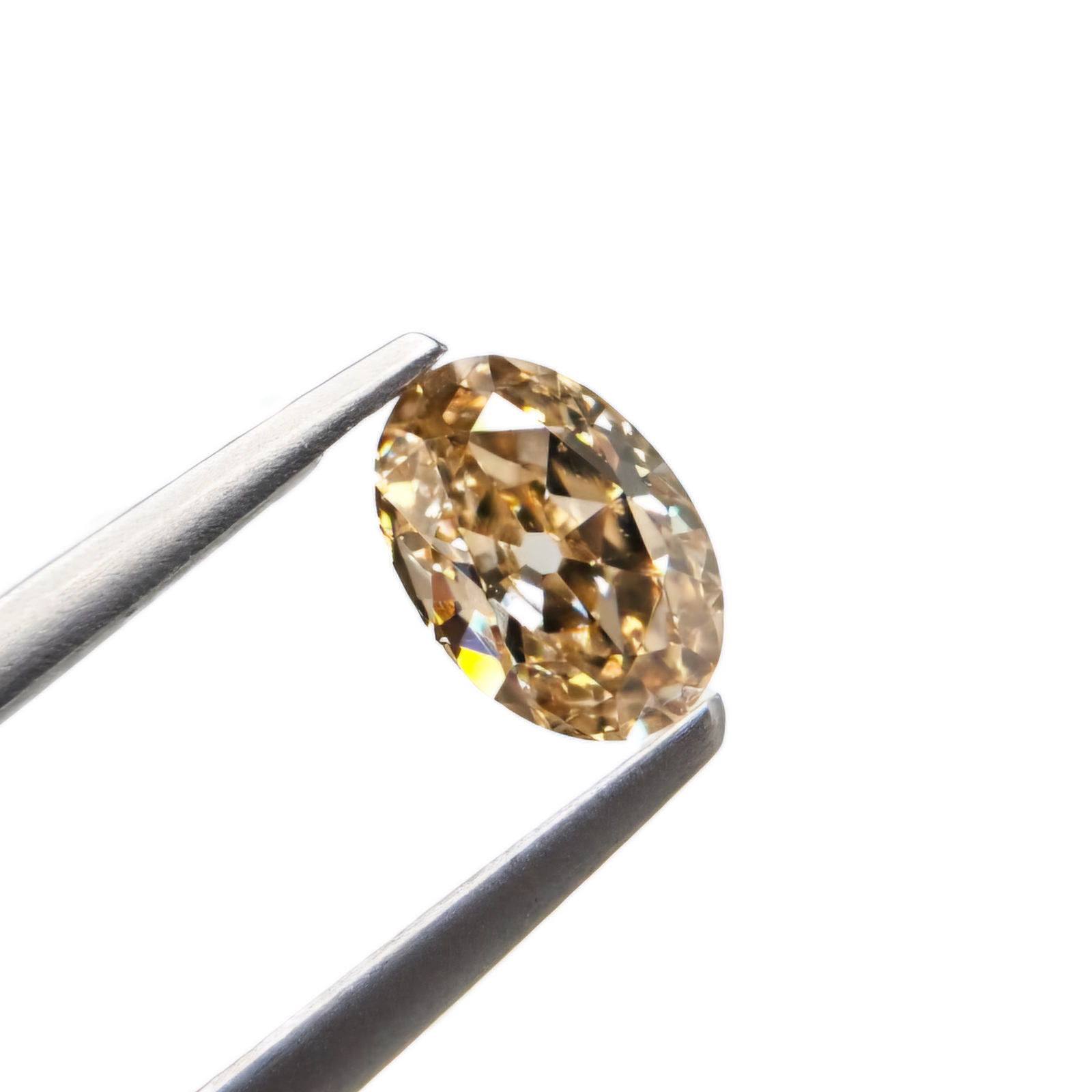 (Tc481) 1.01ct Fancy Champagne color Oval Shape Old Mine Cut Natural Loose Diamond