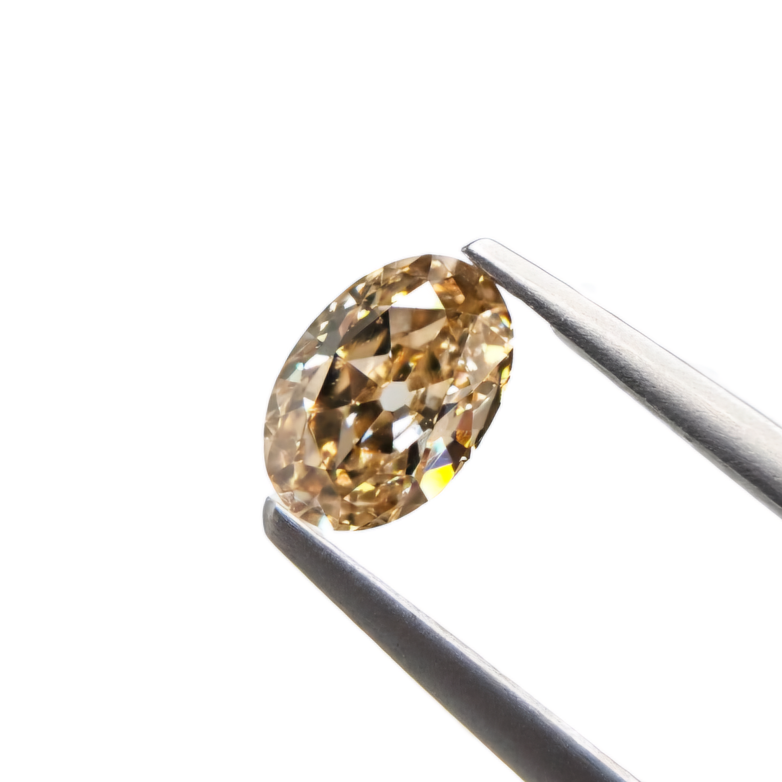 (Tc481) 1.01ct Fancy Champagne color Oval Shape Old Mine Cut Natural Loose Diamond