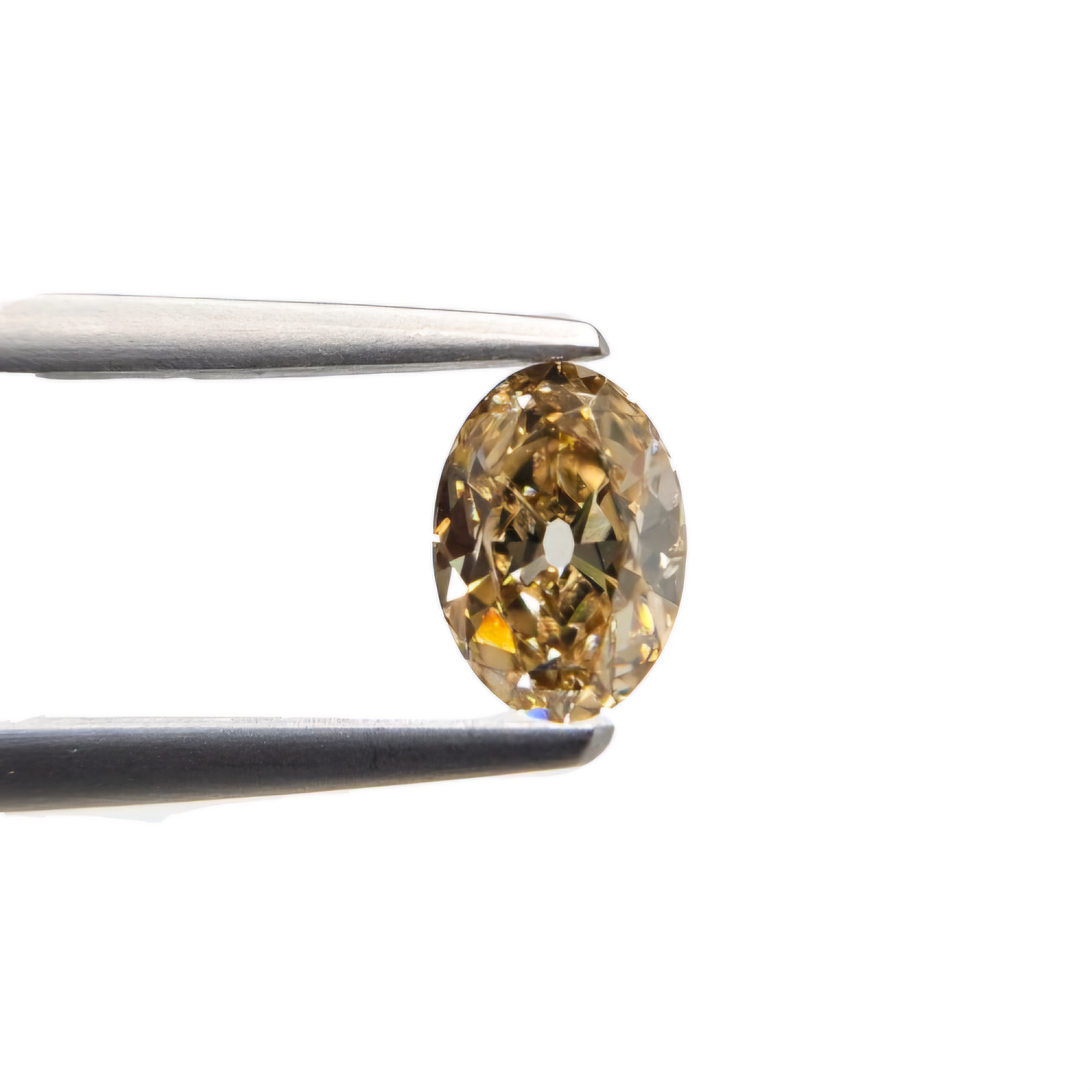 (Tc482) 1.05ct Fancy Champagne Color Oval Shape Old Mine Cut Natural Loose Diamond