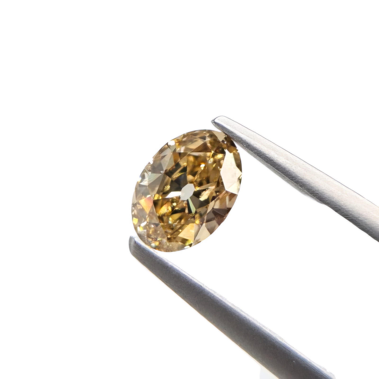 (Tc482) 1.05ct Fancy Champagne Color Oval Shape Old Mine Cut Natural Loose Diamond