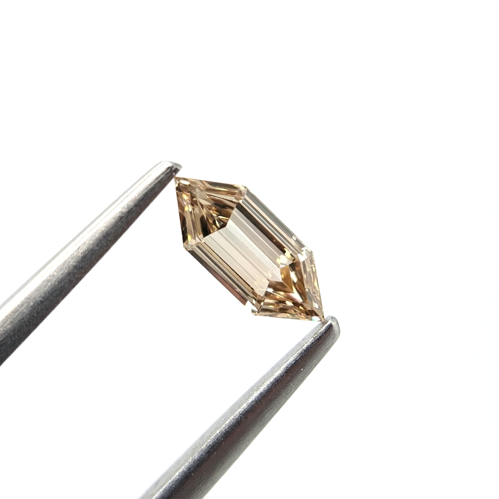 (Tc412) 0.64ct Fancy Hexagonal Shape Champagne Color Natural Loose Diamond