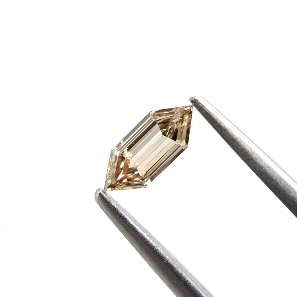 (Tc412) 0.64ct Fancy Hexagonal Shape Champagne Color Natural Loose Diamond