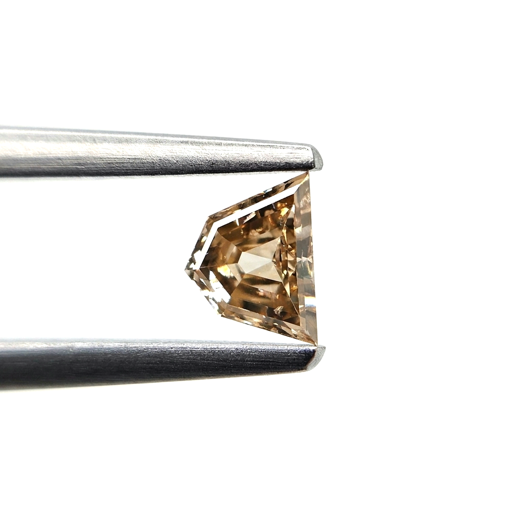 (Tc424) 0.56ct Fancy Trapezoid Shape Champagne Color Natural Loose Diamond