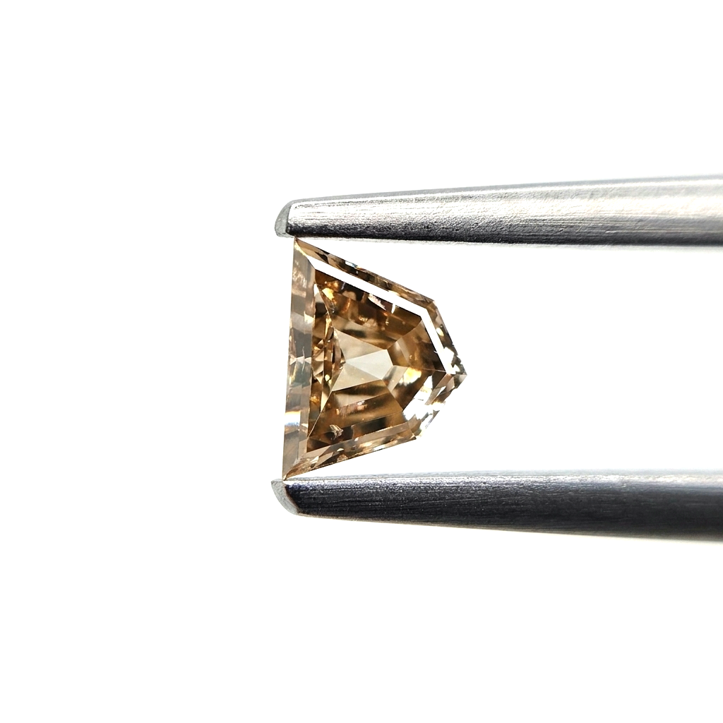 (Tc424) 0.56ct Fancy Trapezoid Shape Champagne Color Natural Loose Diamond