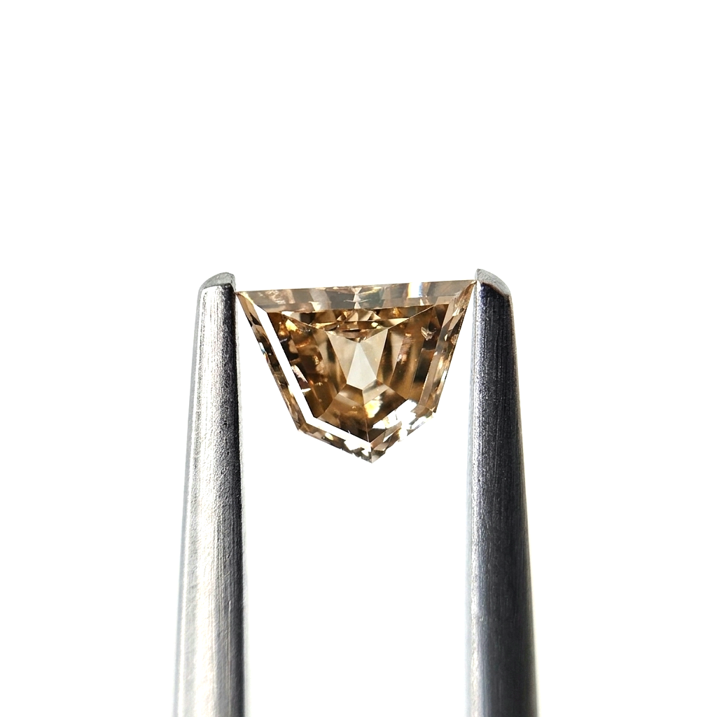 (Tc424) 0.56ct Fancy Trapezoid Shape Champagne Color Natural Loose Diamond