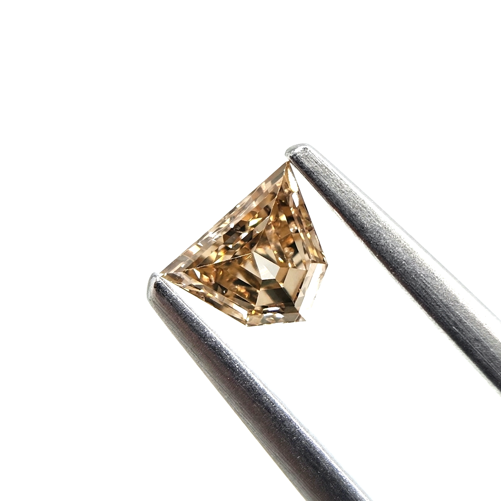 (Tc424) 0.56ct Fancy Trapezoid Shape Champagne Color Natural Loose Diamond