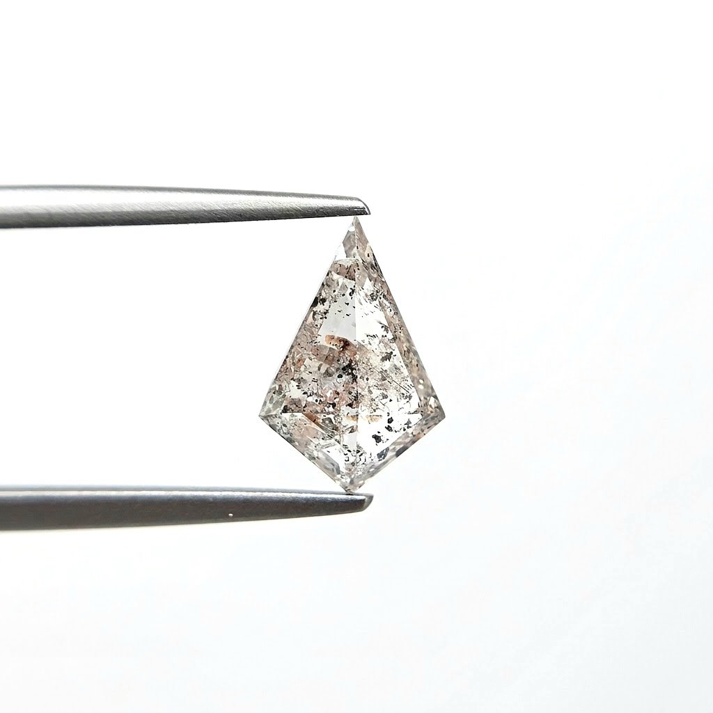 (Tc432) 2.87ct Salt and Pepper Kite Shape Natural Loose Diamond