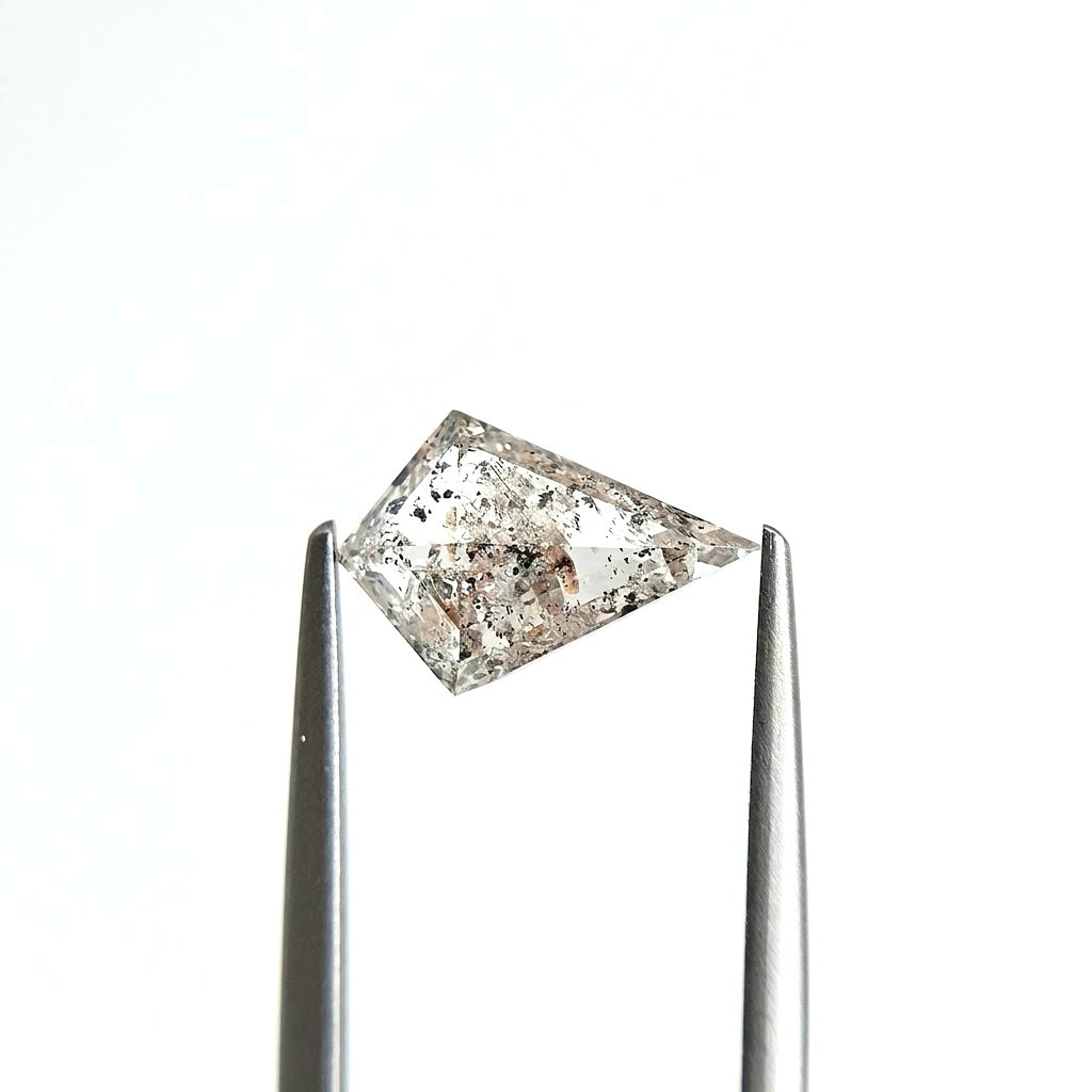 (Tc432) 2.87ct Salt and Pepper Kite Shape Natural Loose Diamond