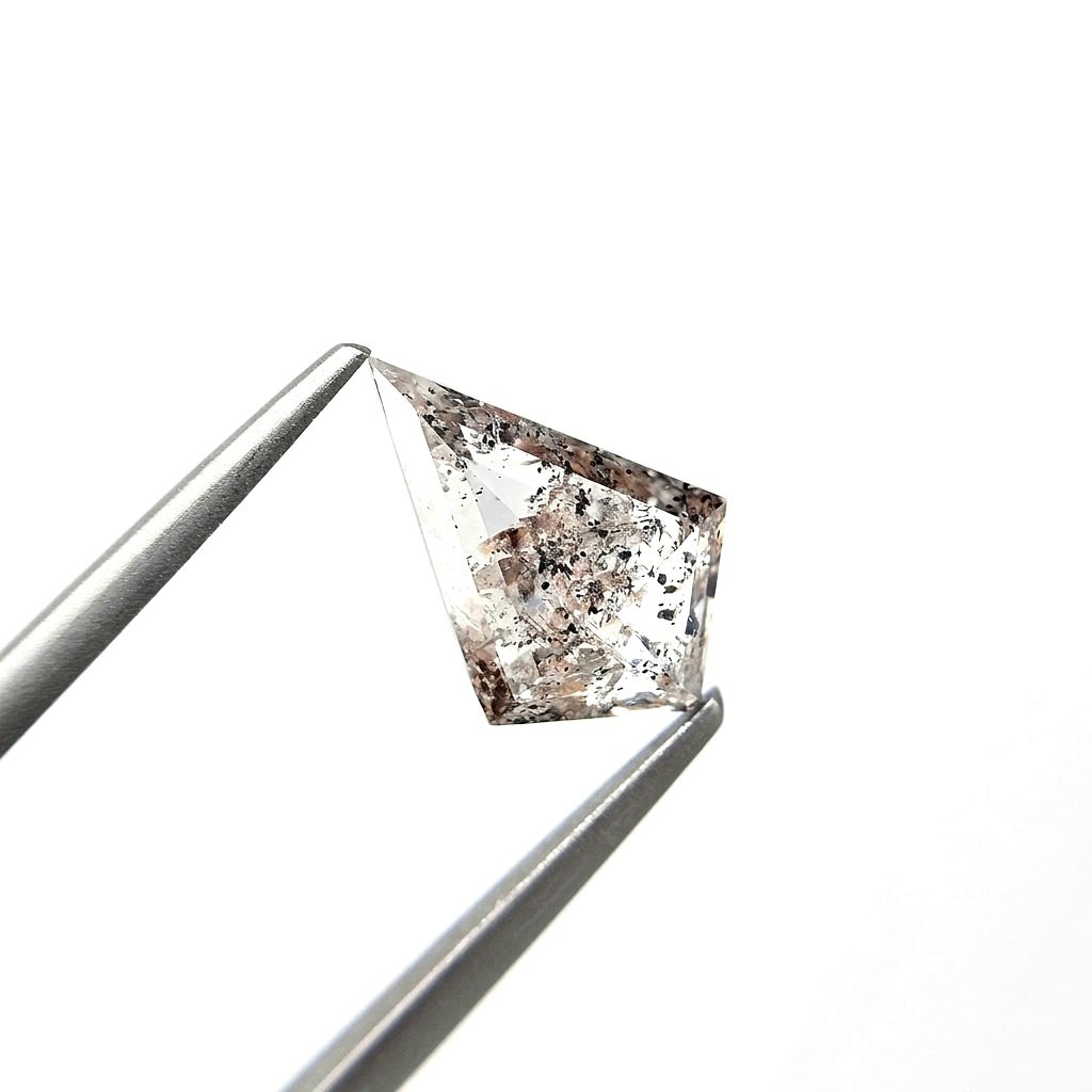 (Tc432) 2.87ct Salt and Pepper Kite Shape Natural Loose Diamond