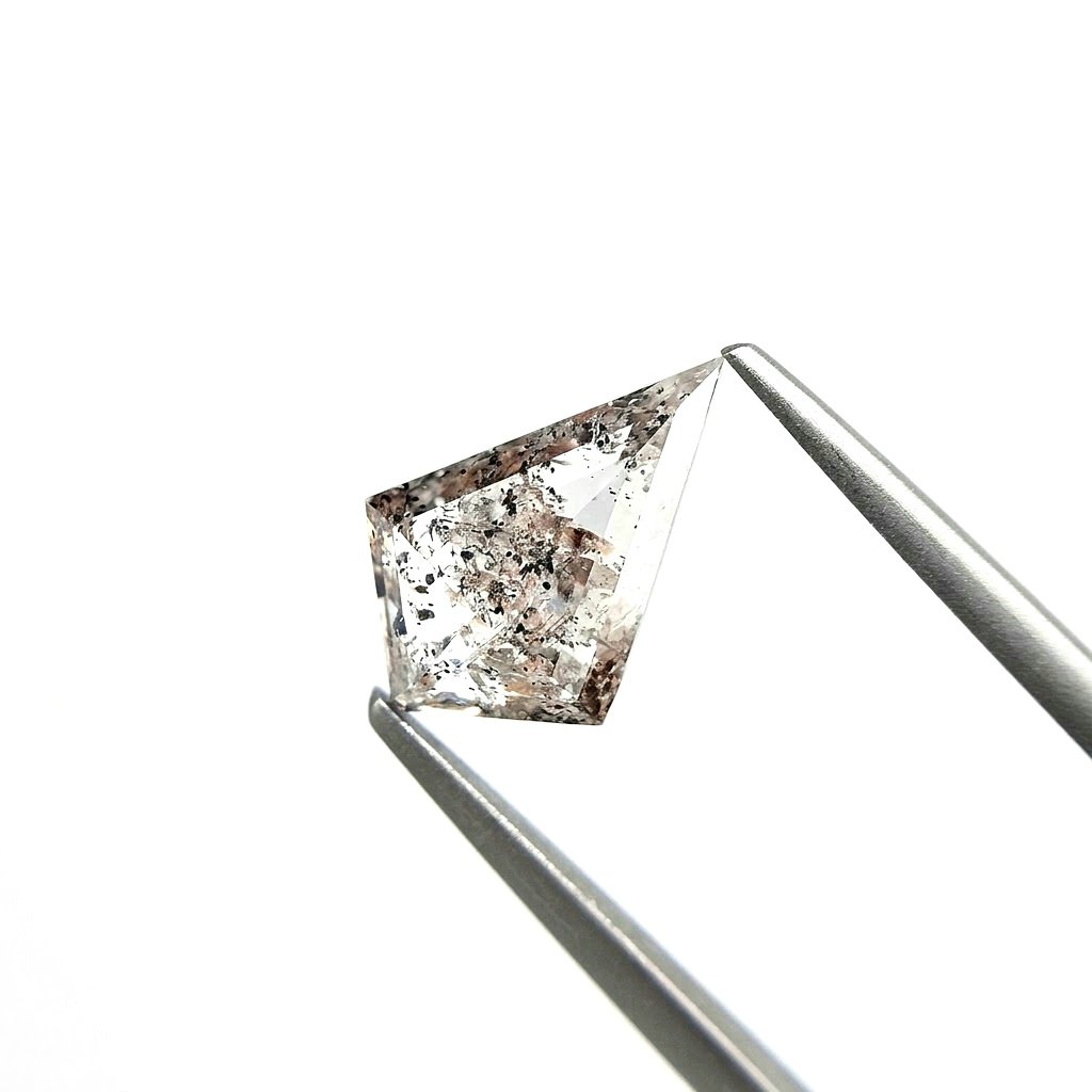 (Tc432) 2.87ct Salt and Pepper Kite Shape Natural Loose Diamond