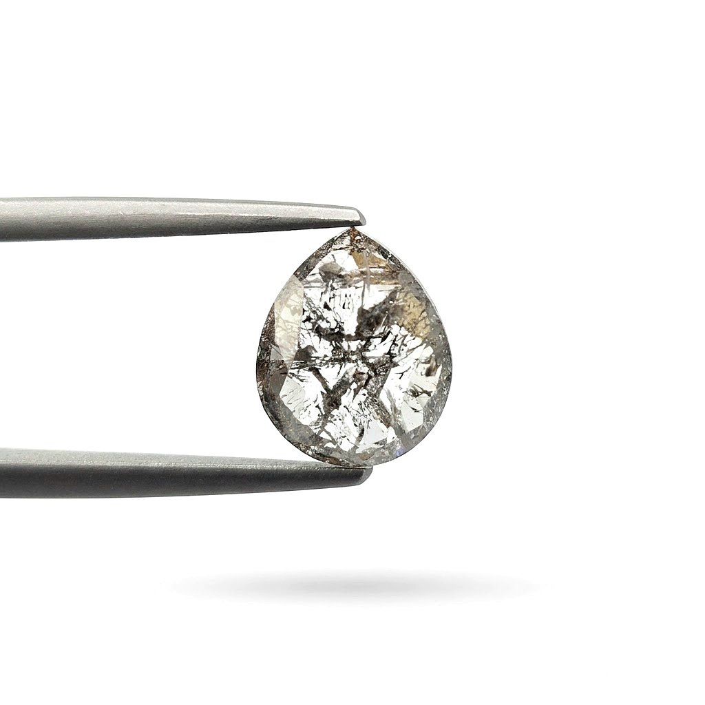 (Tc437) 2.78ct Pear Shape Salt and Pepper Natural Loose Diamond