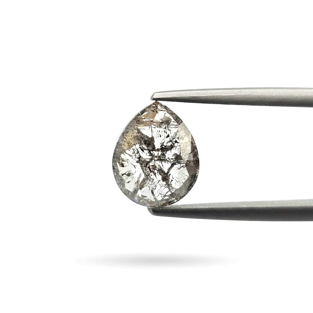 (Tc437) 2.78ct Pear Shape Salt and Pepper Natural Loose Diamond