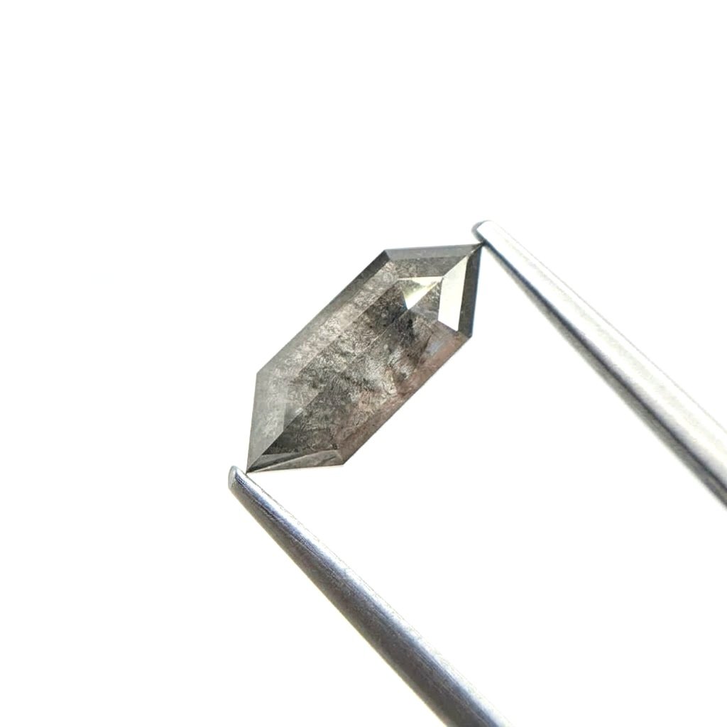 (Tc442) 2.39ct Hexagon Shape Salt and Pepper Natural Loose Diamond
