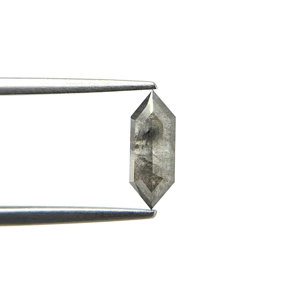 (Tc442) 2.39ct Hexagon Shape Salt and Pepper Natural Loose Diamond