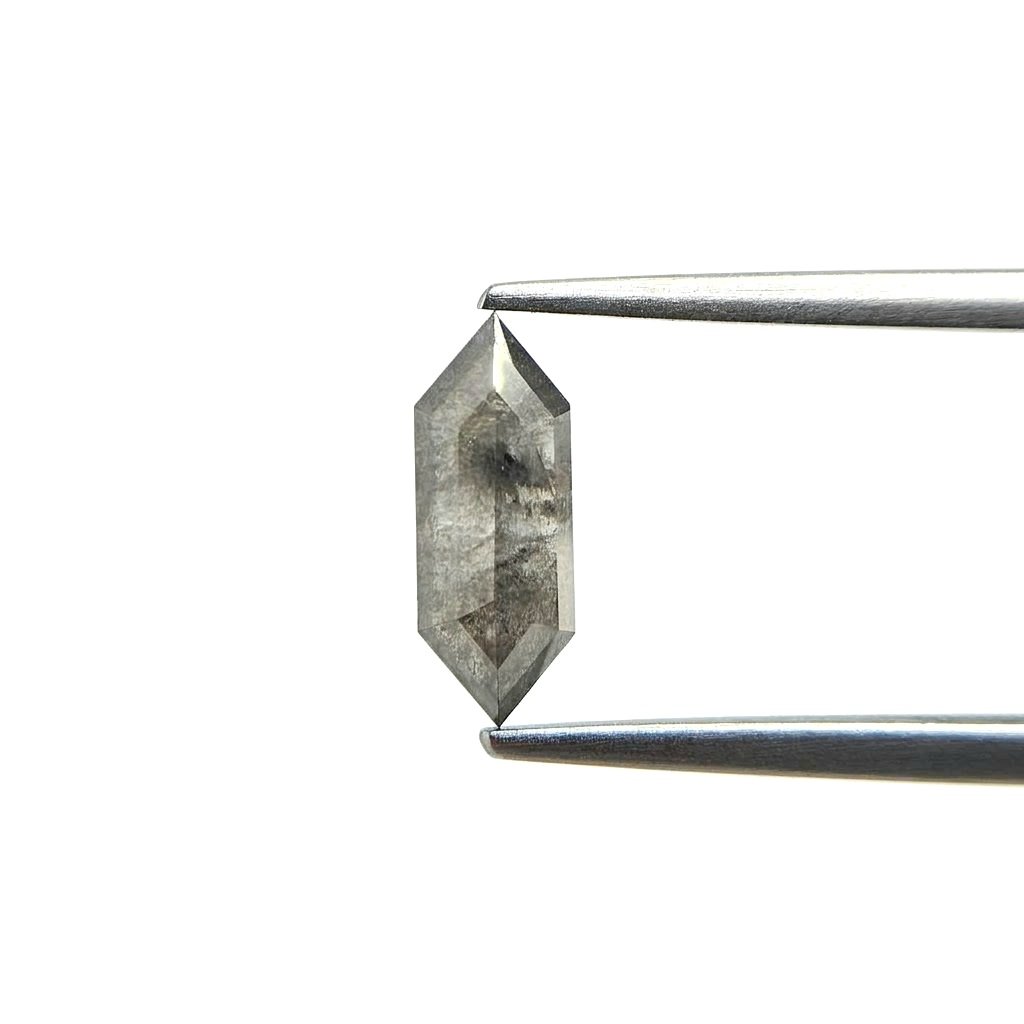 (Tc442) 2.39ct Hexagon Shape Salt and Pepper Natural Loose Diamond