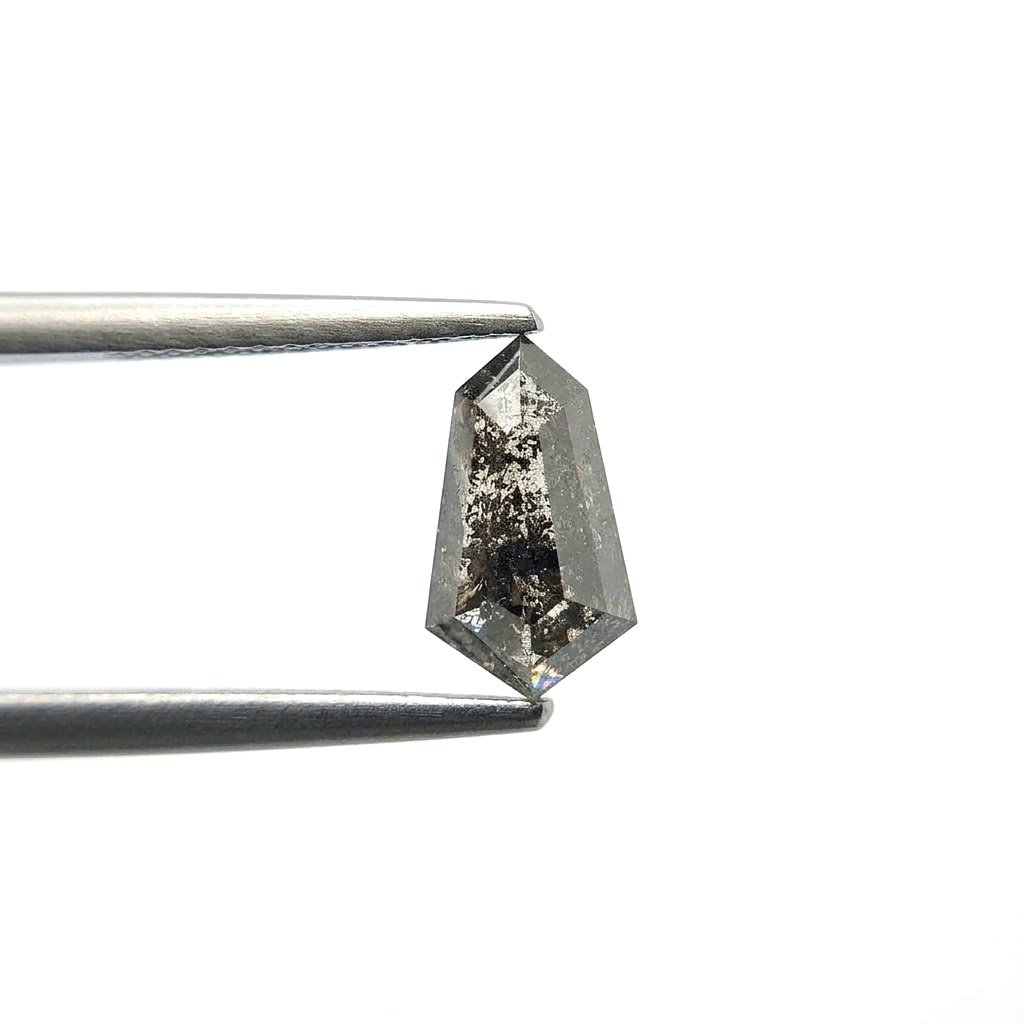 (Tc443) 2.30ct Shield Shape Salt and Pepper Natural Loose Diamond