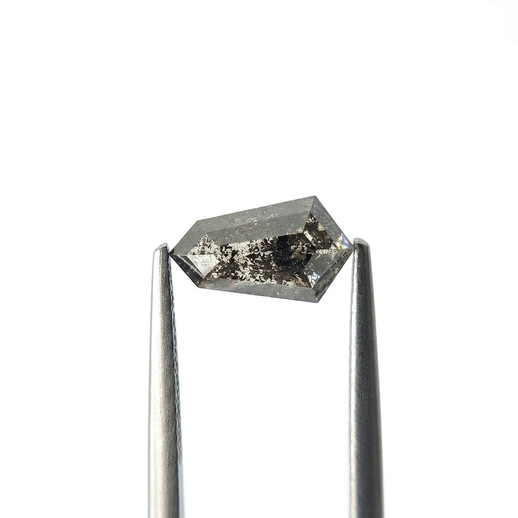 (Tc443) 2.30ct Shield Shape Salt and Pepper Natural Loose Diamond