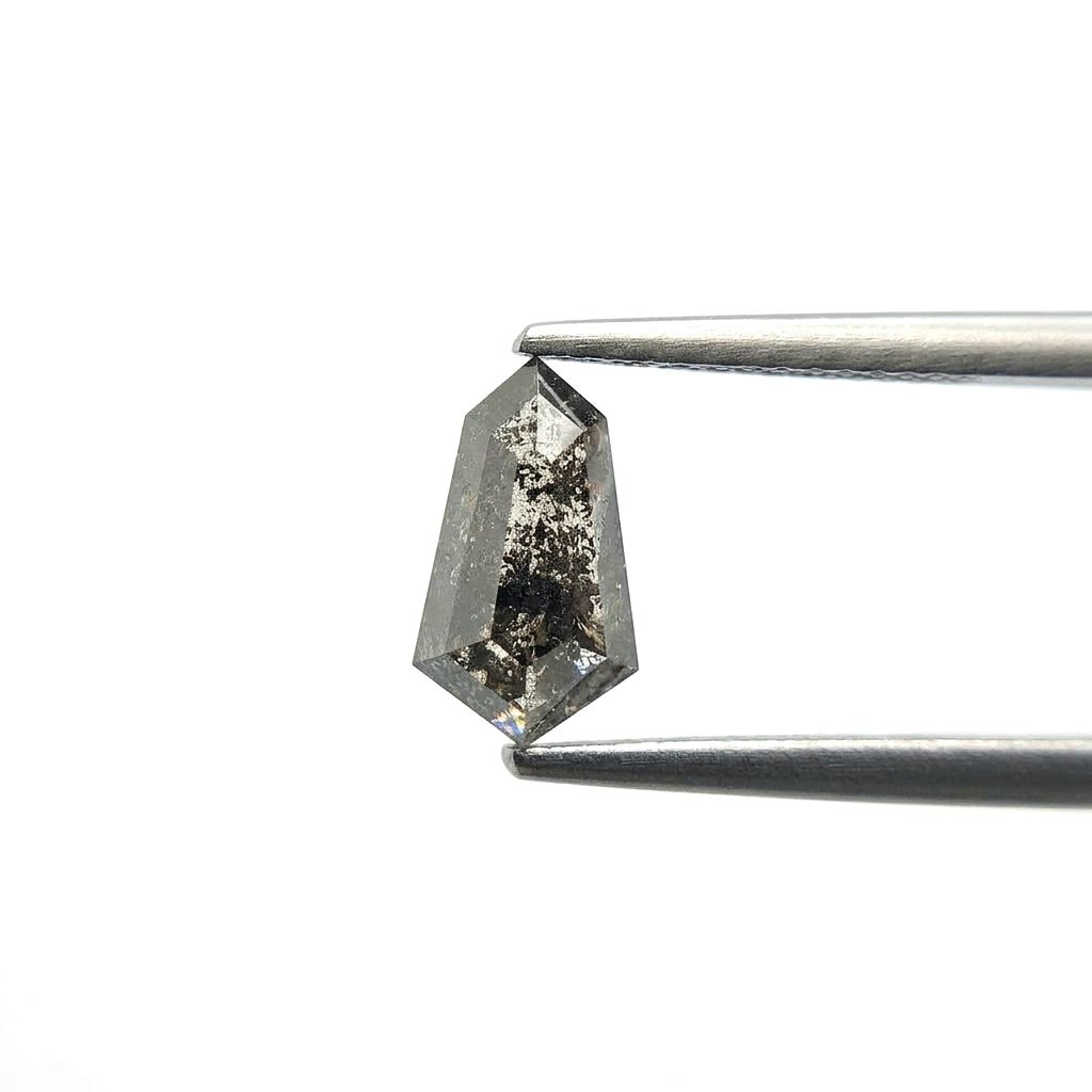 (Tc443) 2.30ct Shield Shape Salt and Pepper Natural Loose Diamond