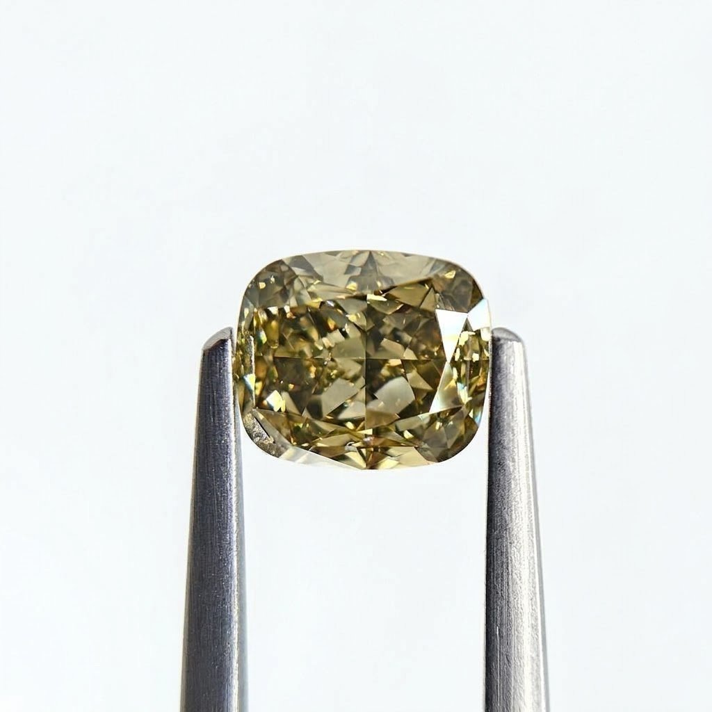 (Tc446) 2.01ct Fancy Brownish Yellow Cushion Shape Natural Loose Diamond