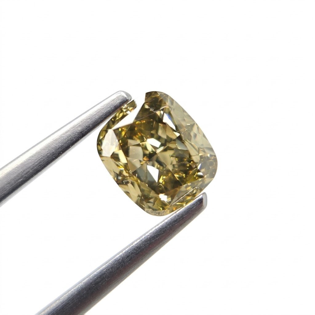 (Tc446) 2.01ct Fancy Brownish Yellow Cushion Shape Natural Loose Diamond