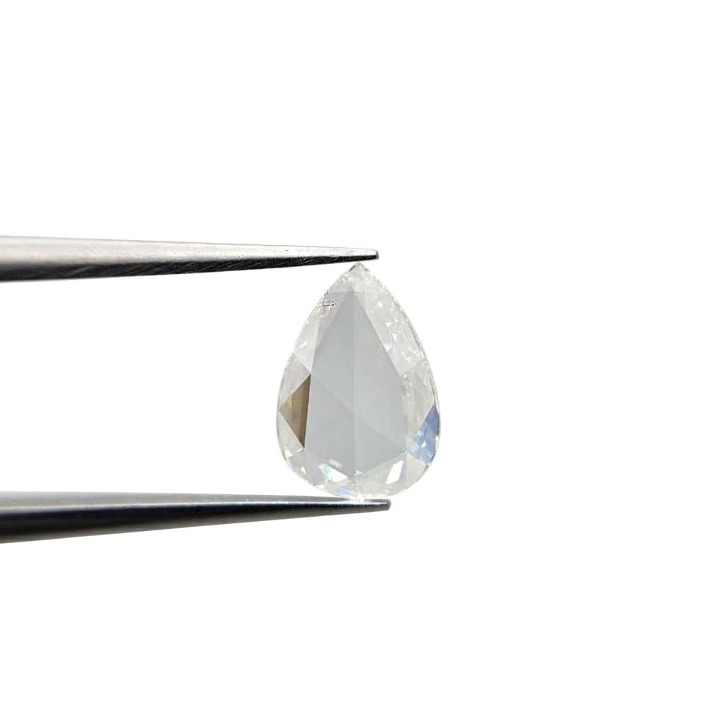 (Tc455) 0.97ct Fancy Rose Cut Pear Shape G+ Color Natural Loose Diamond