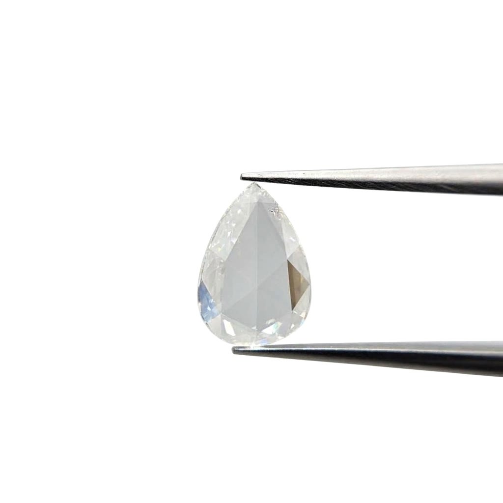 (Tc455) 0.97ct Fancy Rose Cut Pear Shape G+ Color Natural Loose Diamond