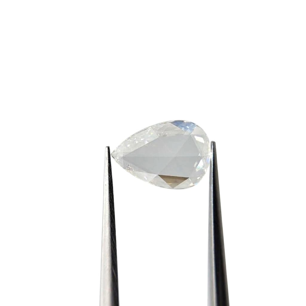 (Tc455) 0.97ct Fancy Rose Cut Pear Shape G+ Color Natural Loose Diamond