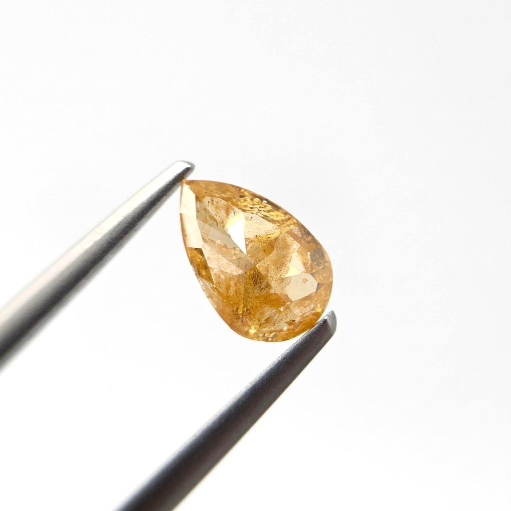 (Tc458) 1.58ct Pear Shape Fancy Deep Orange Yellow Natural Loose Icy Diamond